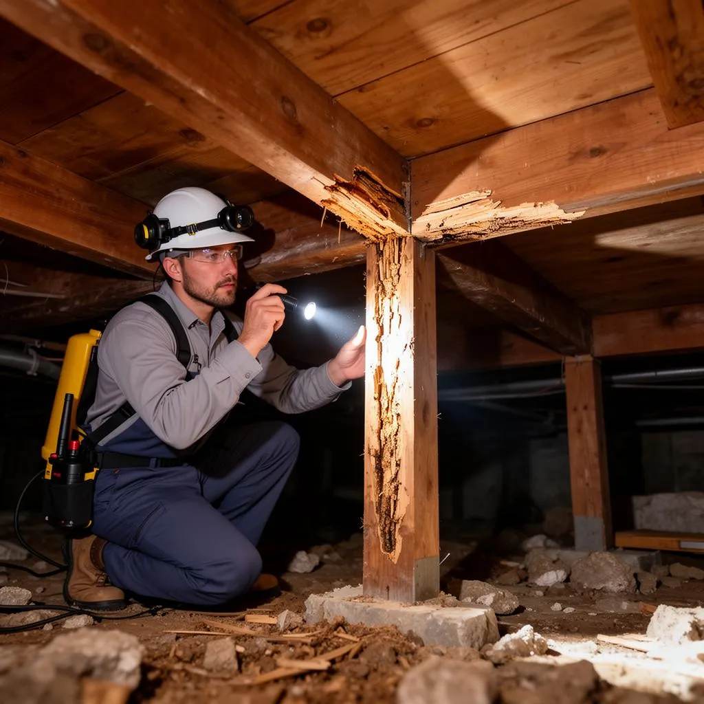 Termite treatment and inspection in Shelton CT home